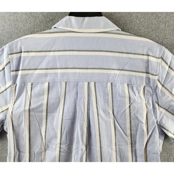 Les Deux Lawson Stripe SS Shirt Short Sleeves Men's XL Summer Sky Button Closure